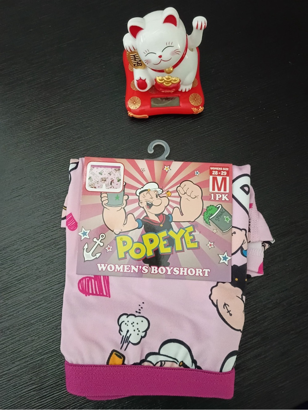 Popeye Women's Boyshorts - Pink Cartoon Print size M